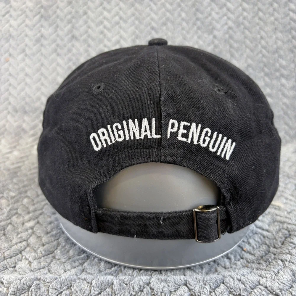 Original Penguin Mens Black Cotton Baseball Cap Dad Hat Embroidered Logo OSFM